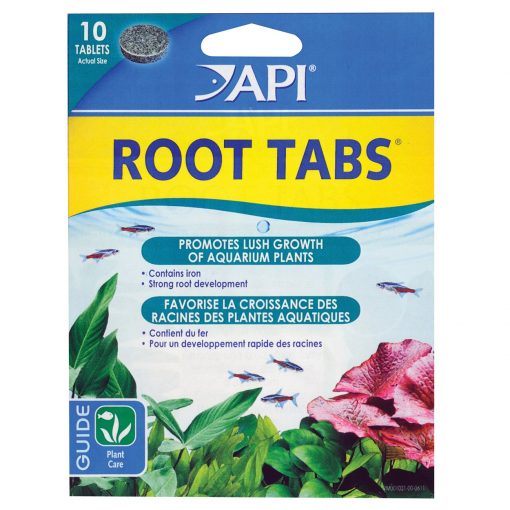 root tabs in packaging, fish swimming