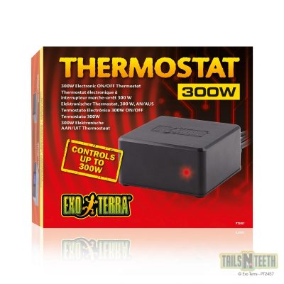 red box with picture of thermostat, exo terra logo